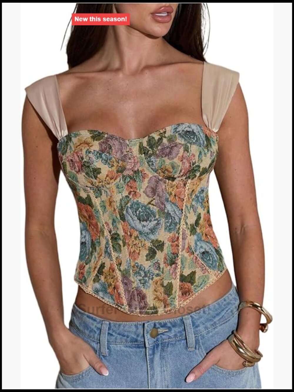 Lace Trim Asymmetrical Hem Floral Tank Top Sleeveless Sweetheart Neck